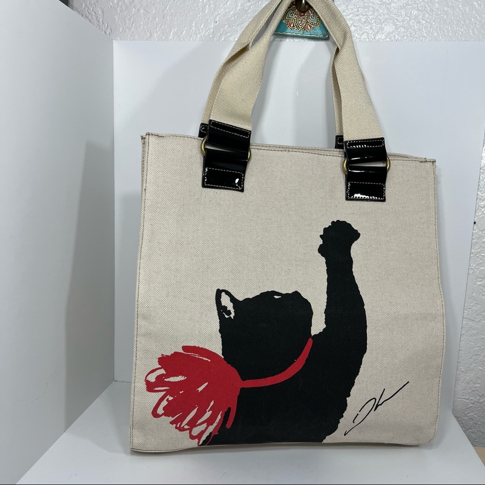 Jason Wu Canvas Tote With Black Cat - image 2